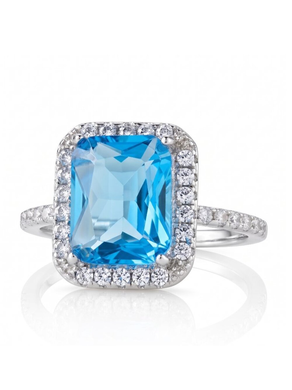 Blue Topaz Gemstone ring,  size 7, 925 Sterling Silver Charmed Aroma